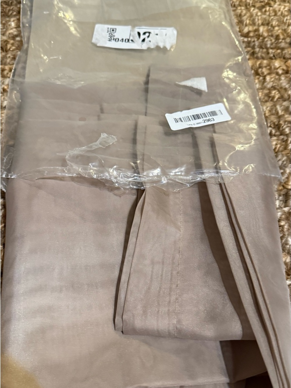 Elegant Taupe Curtain Panel for Living & Bedroom. Four New Panels.